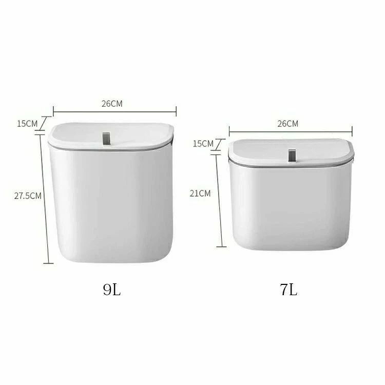 ぶら下 シンク扉ゴミ箱 ダストボックス 壁掛け ゴミ袋が見えない ごみ箱 蓋付き スライド式 大口径 おしゃれ 北欧 壁掛けゴミ箱 [2]