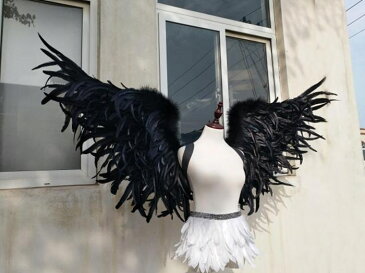 天使の羽 コスプレ道具 羽 翼 wing ウイング ブラック 80cm 堕天使 妖精 悪魔 手作り ファッションショー パーティーグッズ 撮影 cosplay用 コスプレ 文化祭 学園祭 COSPLAY コスチューム ハロウィン クリスマス lg014h2h2h2/代引不可