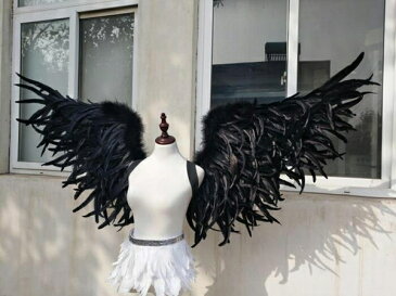 天使の羽 コスプレ道具 羽 翼 wing ウイング ブラック 80cm 堕天使 妖精 悪魔 手作り ファッションショー パーティーグッズ 撮影 cosplay用 コスプレ 文化祭 学園祭 COSPLAY コスチューム ハロウィン クリスマス lg014h2h2h2/代引不可