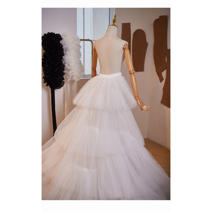 ウェディング パニエ ロング チュールスカート ボリュームアップ トレーン 花嫁ド...