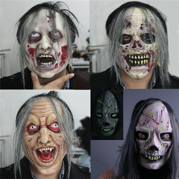 リアルゾンビマスク お面 おもしろ 蓄光仮面 ハロウィン なりきり 面白い 被り物 コスプレ 小物 仮装 余興 ゲーム 宴会グッズかぶりもの ラバーマスク 仮装 変装 be093c0c0m3