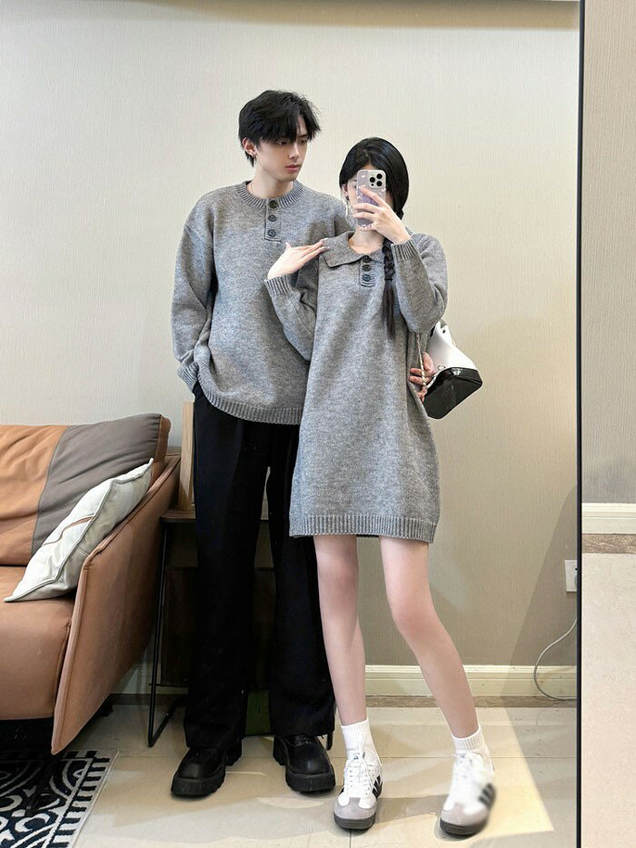 トップス メンズ レディース セーター ニット ペアルック リンクコーデ お揃い 長袖 ニットワンピース ニットワンピ 秋冬 クリスマス 誕生日 プレゼント お友達 おしゃれ デート 可愛い d7098c0c0m3