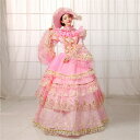 ロング ドレス ピンク 18世紀 中世ヨーロッパ 宮廷衣装舞台服 ステージ衣装 レース プリンセスライン 姫袖ロココ調ドレス 貴族風 豪華お姫様ドレス 舞台衣装...