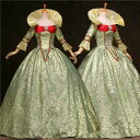 中世ヨーロッパ ドレス コスプレ衣装 貴族服 欧米風 ゴシック ヴィクトリア時代 宮廷ドレス 演出服 ゴシック ドレス 豪華ドレス パーティー コスチューム ウ...