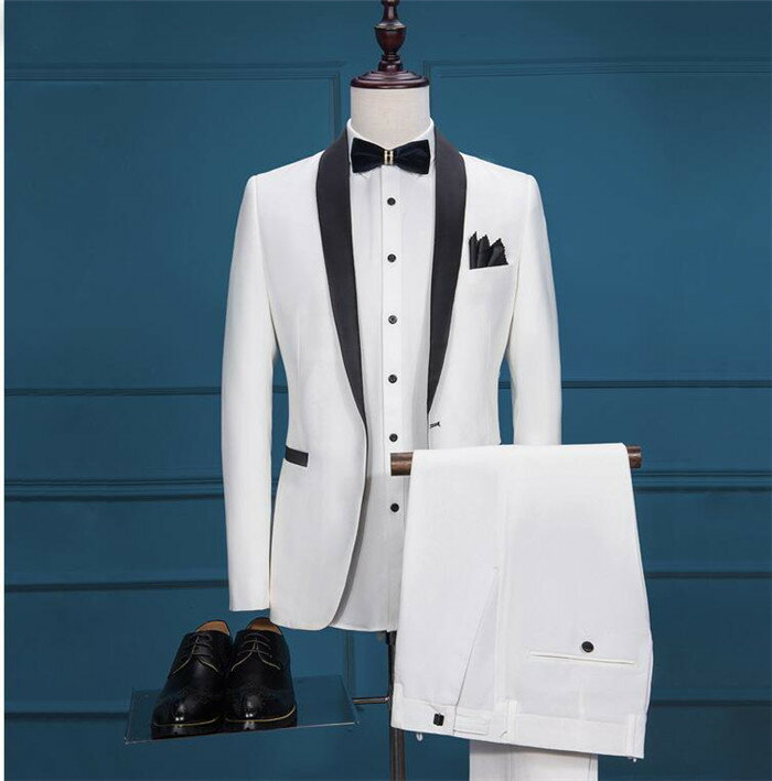 タキシード フォーマルスーツ 新郎 式典用 紳士 スーツセット メンズスーツ 1ツボタン メンズ ビジネススーツ 2ピー…