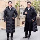 ダウンコート メンズ ベンチコート ロング丈コート 超長丈 冬 S~3XL ロングダウンコート 通勤 膝下 お父さん ダウン 大きいサイズ 暖かい フード eg178c0c0m3
