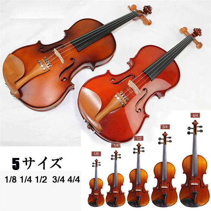Violin - バイオリン 初心者 入門 分数バイオリン 5サイズ 1/8 1/4 1/2 3/4 4/4 練習用 音楽教室 子供用 大人用 楽器 ヴァイオリン 習い事 進学祝い プレゼント ギフト 木目 スタンダード 知育玩具 楽器玩具 ja352c0c0x1