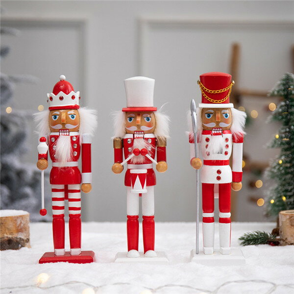 くるみ割り人形 置物 手作り おもちゃ ハンドメイド 置物 置き物 インテリアオブジェ 北欧雑貨 木製 兵士 国王人形 新築祝い 部屋 装飾 結婚式 子供 誕生日 プレゼント 贈り物 クリスマス ハロウィン かわいい 洋風 誕生日 キッズ 赤 赤 ホワイト 白 ja620c0c0x1
