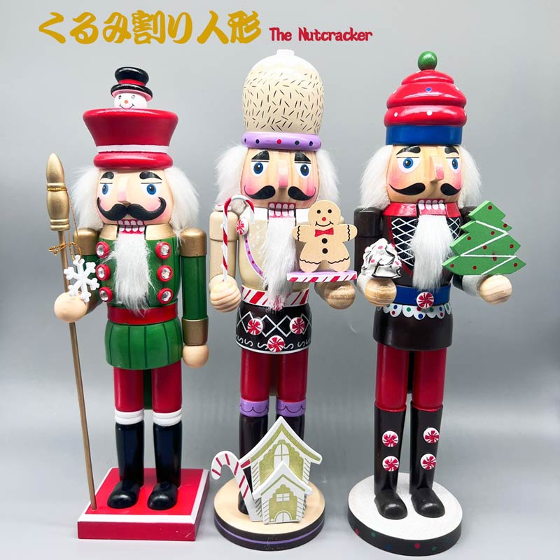 木製 くるみ割り人形 木工品 38cm 手作り おもちゃ ハンドメイド 置物 置き物 北欧雑貨 ドイツ兵士人形 贈り物 クリスマス ハロウィン かわいい 洋風 誕生日 キッズ 子供部屋装飾 ja684c0c0m3