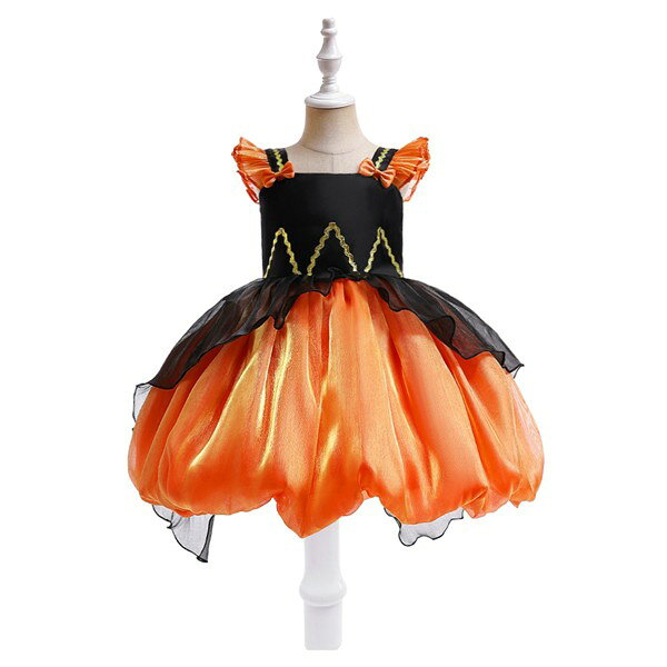 送料無料 2点セット ハロウィンコスプレ ハロウィン仮装 子供 女の子 衣装 バッグ付き halloween 子供ドレス ハロウィン コスプレ 可愛い コスチューム ワンピース コスプレ衣装 ドレス カボチャ 魔女 発表会 結婚式 コンクール パーティー キッズドレス キッズ hl003d7d7x5 happysunny-10020702 Happysunny Shop サンプル画像2