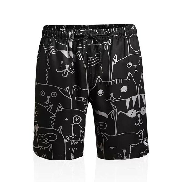 水着 メンズ サーフパンツ 速乾 ショートパンツ 短パン 水陸両用 ビーチパンツ 大きいサイズ 海パン アニマル 動物柄 スイムパンツ リゾート 海 プール 行楽 レジャー 旅行 サーフィン ブラック S/M/L/LL/3L/4L eh118jcjcx1