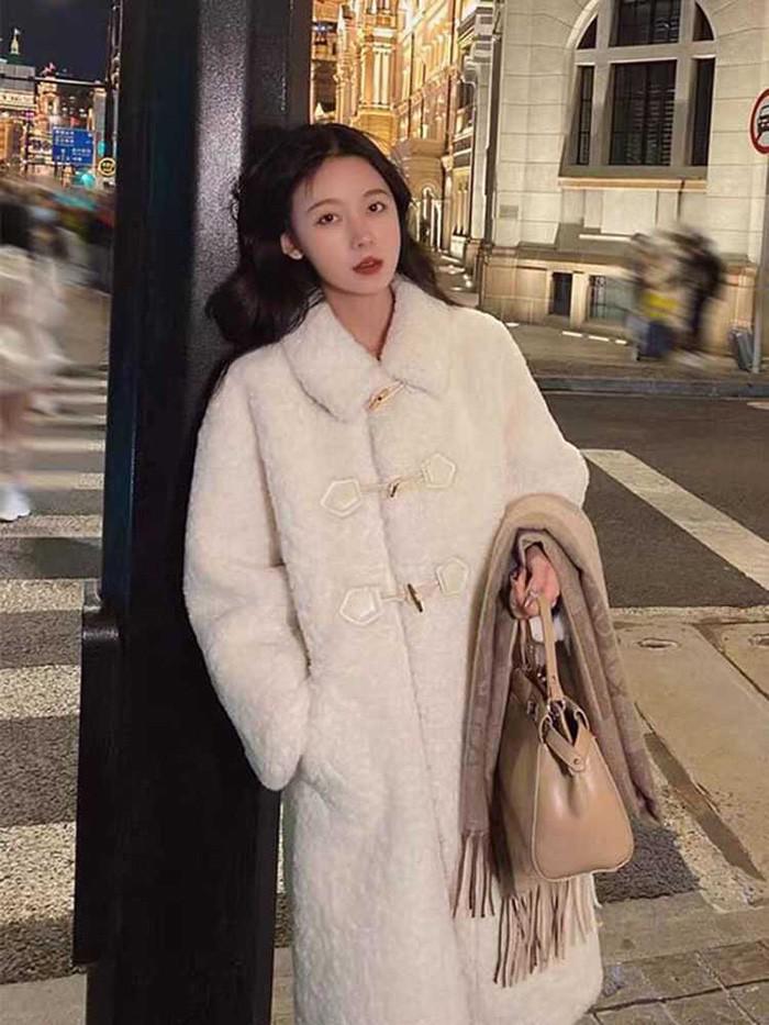 2タイプ ボアコート レディース ロング丈 コットンなし コットンあり トグルボタン かわいい 秋冬 アウター 小柄さん対応 ふわふわ 防寒 おしゃれ 通勤 通学 もこもこ ベージュ S M L md007lclcx1 happysunny-10029647 Happysunny Shop サンプル画像2