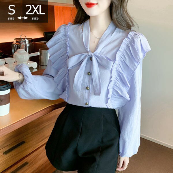 シャツブラウス長袖通勤日常おしゃれ...
