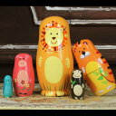 マトリョーシカ ロシア クリスマス 動物 民芸品 土産物 手作り 手描き オブジェ 5個組15cm インテリア 雑貨 洋風 ギフト プレゼント 北欧雑貨 伝統工芸 おもちゃ 飾り 誕生日 キッズ 子供 部屋 ハロウィン かわいい ja007m3m3x1(3)
