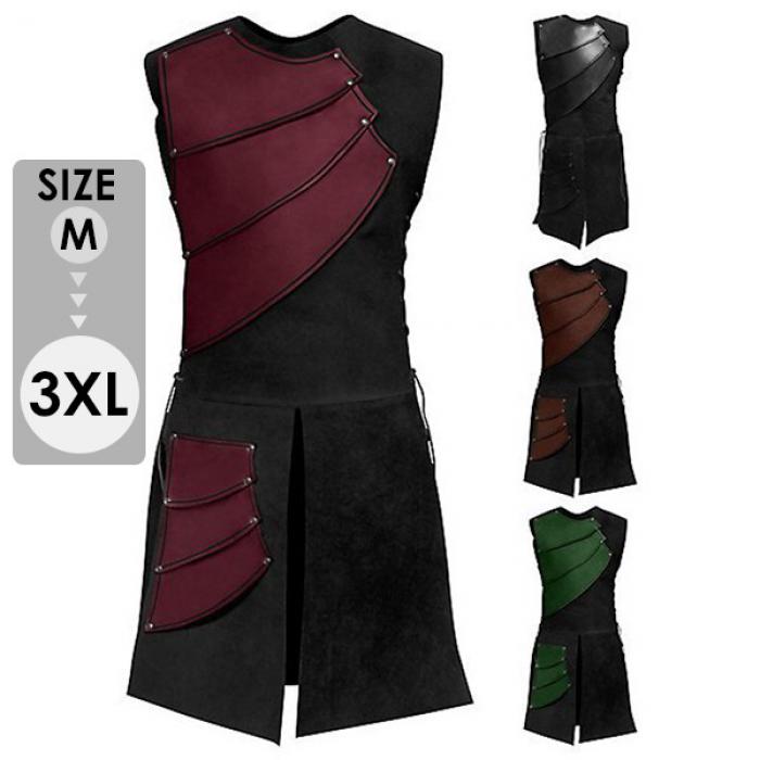 ショートベスト ヨーロッパ 中世 パンクレトロ コスプレ 女の子 男の子 演劇 舞台服 ステージ衣装 ハロウィン M L XL 2XL 3XL レッド ブラック...