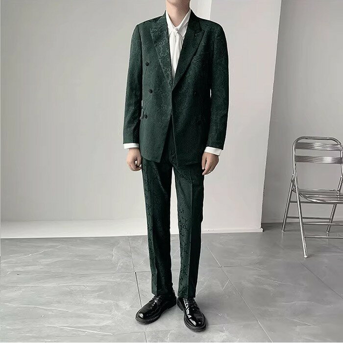 フォーマルスーツ 3点セット カジュアル メンズスーツ ビジネススーツ 就活 紳士服 大きいサイズ スリムスーツ おしゃれスーツ 結婚式 二次会 入学 入社式 シングル 男性用 M-3XL グリーン dg002m6m6m3