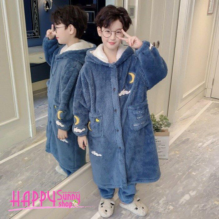 パジャマ 男の子 冬 長袖 170 ルームウェア キッズ 子供パジャマ バスローブ モコ...