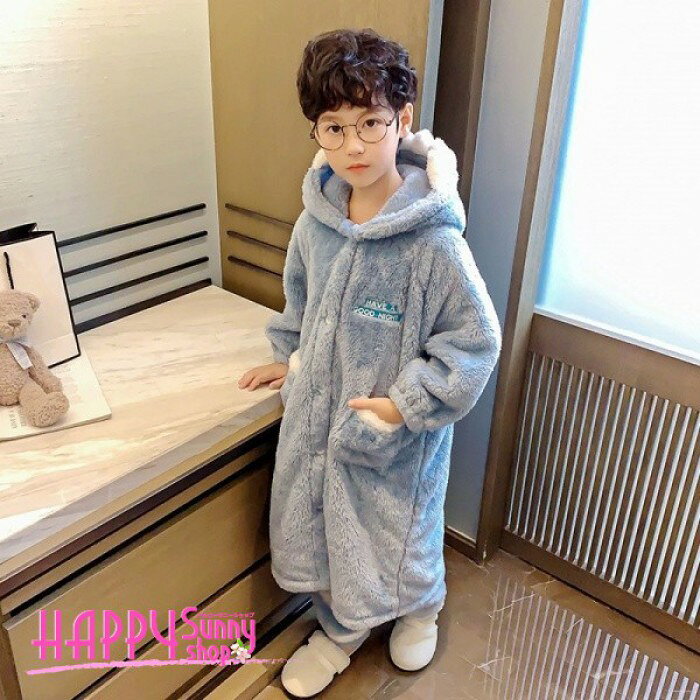 パジャマ 男の子 冬 長袖 170 ルームウェア キッズ 子供パジャマ バスローブ モコ...