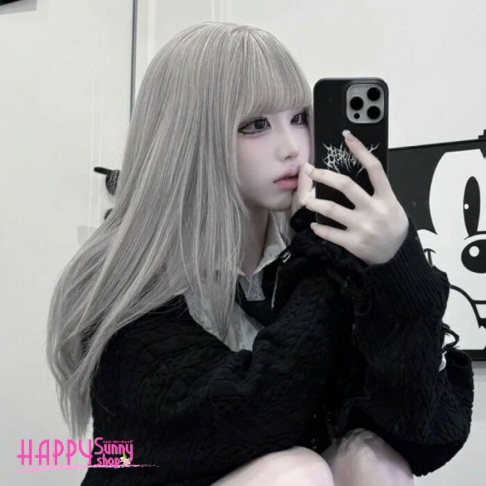 ウィッグ レディース フルウィッグ ロング ストレートヘア 前髪あり ぱっつん前髪 コスプレ 個性的 パーティー イベント ロリータ ハロウィン ゴスロリ コスチューム 原宿風 仮装 超自然 かつら wig Lolita 小顔 文化祭 学園祭 dp002m7m7x1