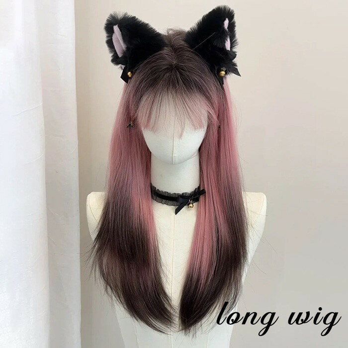 樂天商城 - ウィッグ ロング ストレート グラデーション ピンク 自然 フルウィッグ 「アッシュピンク」 派手髪 コスプレ 原宿系 ロリータ 地雷系 量産型 サブカル ゆめかわ ハロウィン 耐熱 女性 レディース かつら ライブ 舞台 イベント bc109n1n1m3