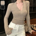 トップス ニット セーター セクシー 長袖 Vネック インナー カットソー 韓国風 大人 可愛い かわいい 秋 冬 春 オフィス 通勤 20代 30代 40代 ...