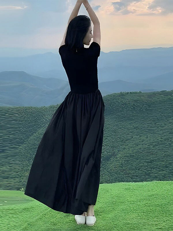 リゾートワンピース 大人可愛い 夏ワンピース リゾートワンピ ワンピース 黒ワンピ...