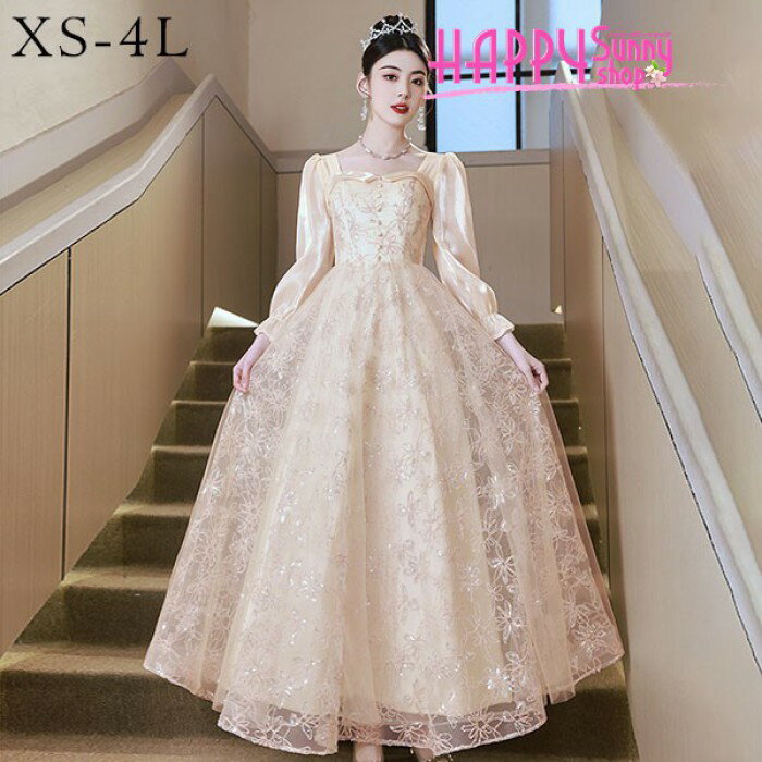 ドレス 大人 ピアノ 発表会 ロングドレス 大きいサイズ 小さいサイズ キラキラ 袖付き 長袖 演奏会 結婚式 母親 演奏会用ドレス ロング 披露宴 レディース 演奏会ドレス ピアノ発表会 韓国 イブニングドレス パーティードレス ワンピース 二次会 花嫁 dg257n1n1x1