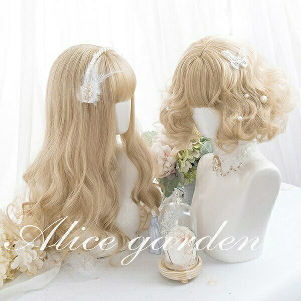 ウィッグ lolita ロリータ風 原宿風 かつら 巻き毛 ぱっつん前髪 金髪 ゴールド レディース コスプレウィッグ 可愛い 短髪 長髪 ロング 耐熱ウィッグ コスチューム 仮装 大人用 dp019n1n1f4