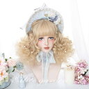 ウィッグ lolita 短髪 巻き毛 ロリータ風 人形風 パーマ かつら ぱっつん前髪 金髪 ゴールド レディース コスプレウィッグ 可愛い ショート 耐熱ウィ...