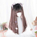 ウィッグ lolita ピンク グラデーション メッシュ ロリータ風 原宿風 かつら おしゃれ ぱっつん前髪 レディース コスプレ 可愛い ロング 耐熱ウィッグ...
