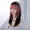 ウィッグ レディース フルウィッグ グラデーション ストレート ピンク ぱっつん前髪 可愛い かわいい 大人用 コスプレ ロリータ ゴスロリ コスチューム 原宿風 仮装 超自然 かつら wig Lolita 小顔 文化祭 イベント 学園祭 ハロウィン 地雷系 dq117n1n1m3