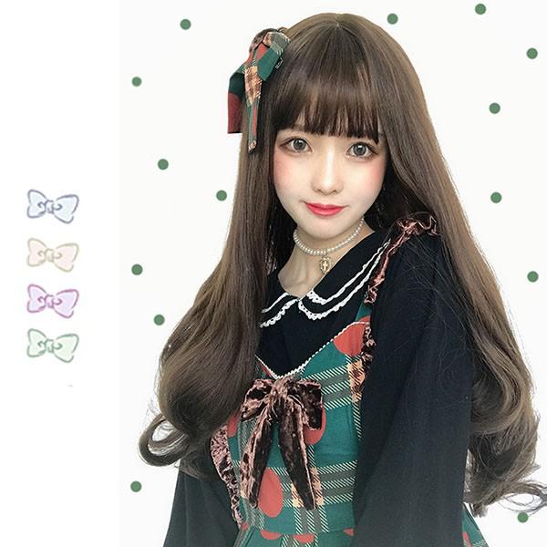 ウィッグ レディース フルウィッグ ロング 巻き髪 ブラウン 茶髪 ぱっつん前髪 前髪あり 可愛い かわいい 大人用 コスプレ ロリータ ゴスロリ コスチューム 原宿風 仮装 超自然 かつら wig Lolita 小顔 文化祭 イベント 学園祭 ハロウィン dq155n1n1x1