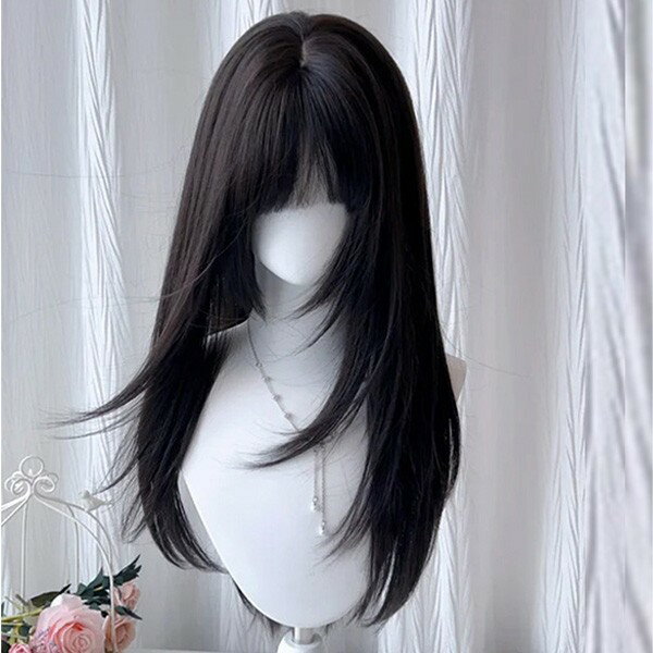 乐天商城 - ウィッグ ロング セミロング 自然 可愛い フルウィッグ ストレート シャギー レイヤー ブラック 黒髪 レディース かつら コスチューム コスプレ 仮装 大人 おしゃれ 普段使い 日常使い ゴスロリ ロリータ イベント 学園祭 演劇 舞台 学芸会 文化祭 ハロウィン dp023sasam3