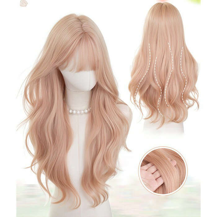 ウィッグ ロング 前髪ぱっつん ゴルード xピンク 前髪あり フルウィッグ ロングウィッグ 可愛い コスレ ロリータ ゴスロリ 原宿 レディ..