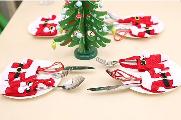 クリスマス テーブル 装飾 ナイフ フォーク スプーン はし 飾り インテリア 服 可愛い 面白い 自宅 飲食店 レストラン お店 インテリア ボトルケース プレゼント ギフト メリークリスマス ea050t2t2x1 [3]