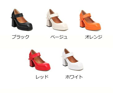厚底 パンプス ロリータ靴 姫様 お嬢様 超美脚 全5色 レディース 太ヒール ハイヒール チャンキーヒール 大きいサイズ 小さいサイズ 9.5センチ ヒールパンプス ワンストラップ 撮影 コスプレ 日常可 21.0 21.5 ~25.5 26.0 26.5 27.0 27.5 28.0 28.5 29.0 ei122t2t2x1