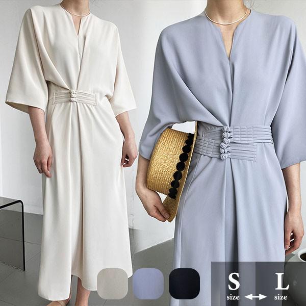 夏ワンピース ワンピーススーツ 7分袖ワンピース マキシ丈 ノースリーブ ロングワンピース 夏スーツ ママスーツ ゆたり ポケット付き バックスリット入り ビジネス フォーマル 卒業式 入学式 セレモニー お呼ばれ 結婚式 dk084x1x1x1