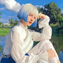 ウィッグ フルウィッグ ブルー 青 ショート レディース ハロウィン ふんわり前髪 切りっぱなし ボブヘアー ぱっつん 前髪 ナチュラル 原宿風 コスプレ 可愛い コスチューム 仮装 大人用 イベント 女装 発表会 文化祭 学園祭 学芸会 舞台 演劇 変装 小道具 dp078x1x1x1