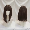 中世の貴族風 ストレート ブラウン フルウィッグ かつら 女性 長髪 ミディアムウィッグ ミディアムヘア ロリータ lolita 前髪あり 自然 可愛い wig...