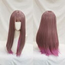 中世の貴族風 ストレート パープル フルウィッグ かつら 女性 長髪 ミディアムウィッグ ミディアムヘア ロリータ lolita 前髪あり 自然 可愛い wig...