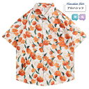 アロハシャツ メンズ レディース 半袖シャツ 開襟 花柄シャツ オレンジ フラワー リゾート カジュアル ハワイアン ヴィンテージ風 夏 M L 4L 大きいサ...