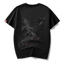 Tシャツ メンズ 半袖 オーバーサイズ ユニークでオリジナルなデザイン フェニックスTシャツ M L XL 2XL 3XL 4XL 5XL 黒 白 春 夏　dk003x5x5x1