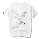 Tシャツ メンズ 半袖 オーバーサイズ ユニークでオリジナルなデザイン フェニックスTシャツ M L XL 2XL 3XL 4XL 5XL 黒 白 春 夏　dk003x5x5x1