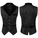 ベスト ヨーロッパ 中世 パンクレトロショート コスプレ 演劇 舞台服 ステージ衣装 ハロウィン S M L XL 2XL 3XL 黒 d9065z7z7x1