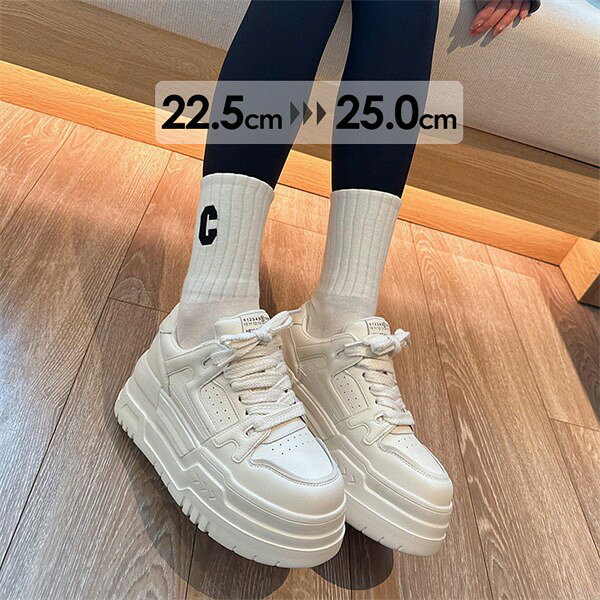 厚底スニーカー レディース インヒール 軽量 歩きやすい 美脚効果 スタイルアップ 白 22.5～25.0cm 通勤・通学用 春夏秋対応 np029z7z7m3