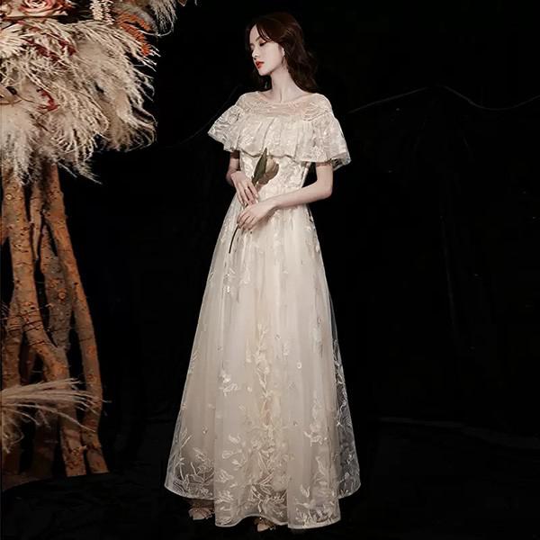 ドレス 大人 ピアノ 発表会 ロング丈 ぽっちゃり 大きいサイズ イブニングドレス 演奏会 ピアノ発表会 袖付き ワンピース Aライン ステージドレス 二次会 女子会 成人式 パーティードレス 大人可愛い bg156zezex1 2