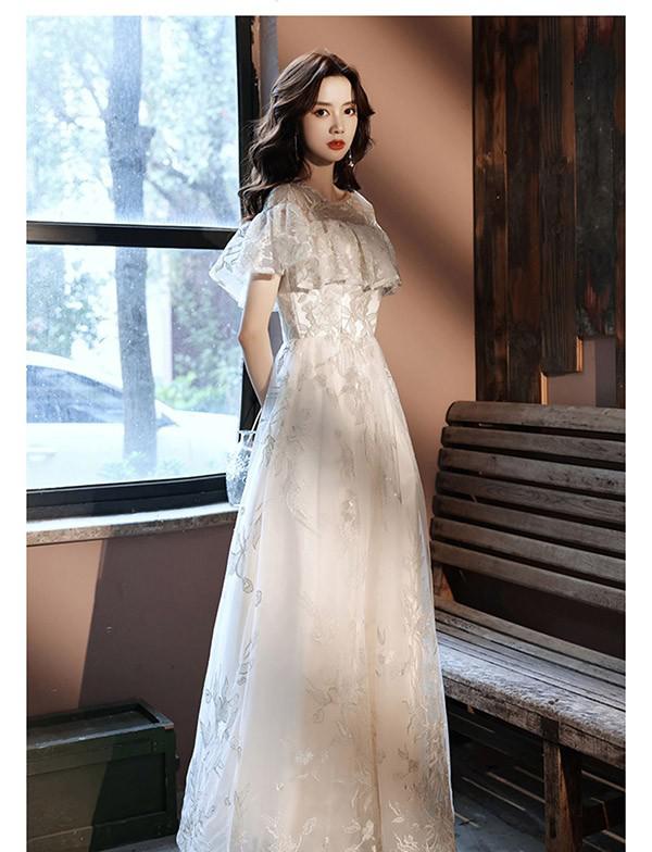 ドレス 大人 ピアノ 発表会 ロング丈 ぽっちゃり 大きいサイズ イブニングドレス 演奏会 ピアノ発表会 袖付き ワンピース Aライン ステージドレス 二次会 女子会 成人式 パーティードレス 大人可愛い bg156zezex1 3