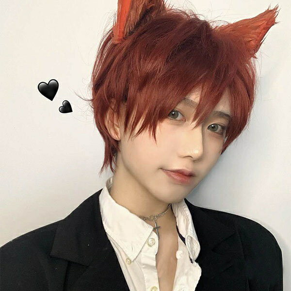 ウィッグ メンズ 短髪 かつら 超自然 フルウィッグ コスプレウィッグ 可愛い ショート 耐熱ウィッグ 小顔効果抜群 ロリータ風 レディース 男女兼用 コスチューム ワインレッド dw117zezef4