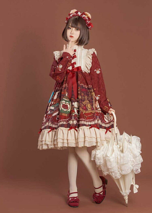 ワンピース 甘ロリ 甘ロリータ ガーリー Aライン コスチューム 衣装 かわいい サーキュラーカフス フリル リボン パフスリーブ 半袖 長袖 仮装 パーティ 髪飾り イベント ハロウィン ピンク S/M/L/XL/2XL dd041zozox1 3