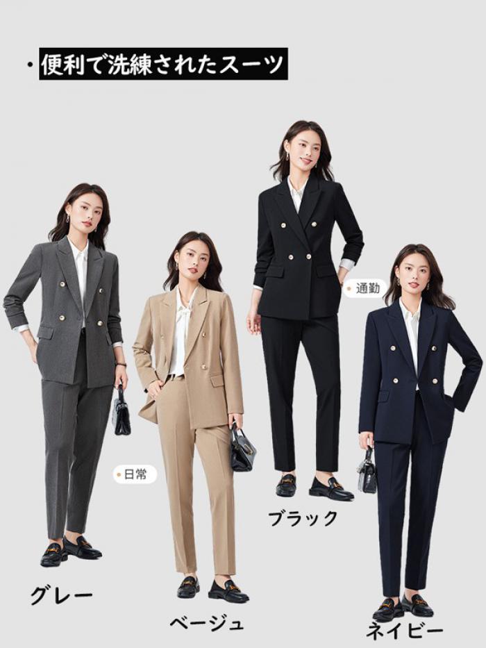 楽天市場】ダブルスーツ（カラーネイビー）（レディースファッション